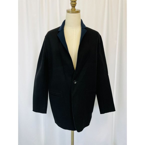Rag & Bone Wool Reversible Mica Blazer Black Navy